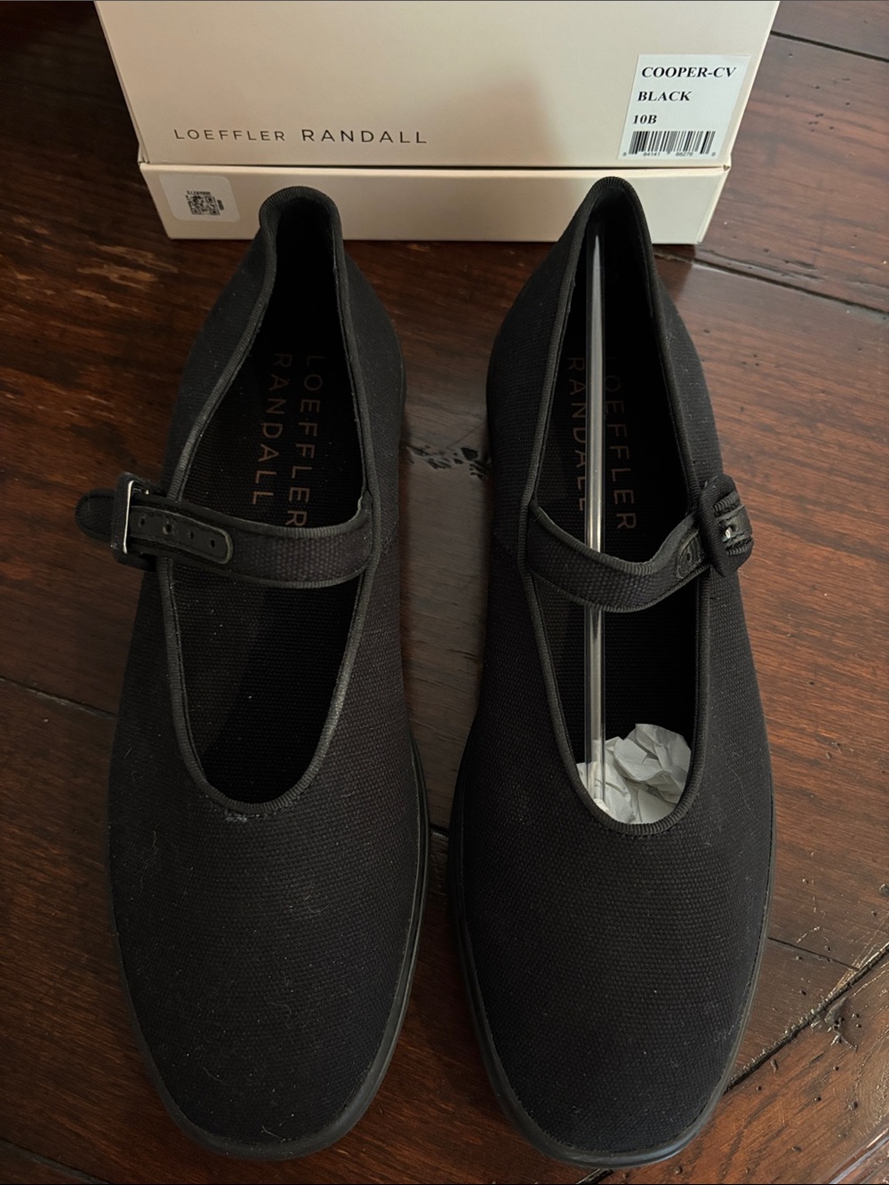 Loeffler Randall Black Mary Jane Canvas Flats
